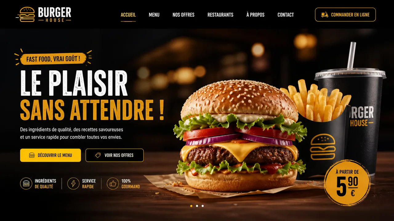 Site web Burger House (Restauration rapide)