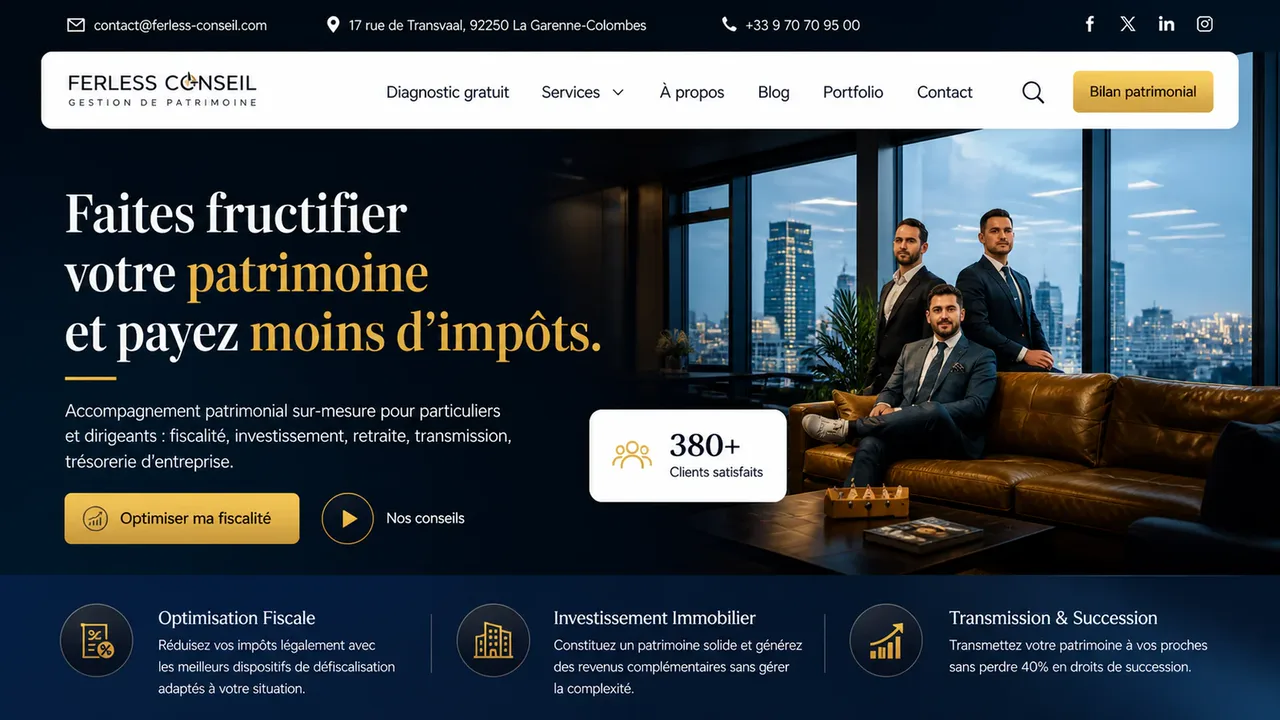 Site web Ferless Conseil (Gestion de patrimoine)